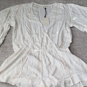 Elan Cream Textured Jumpsuit